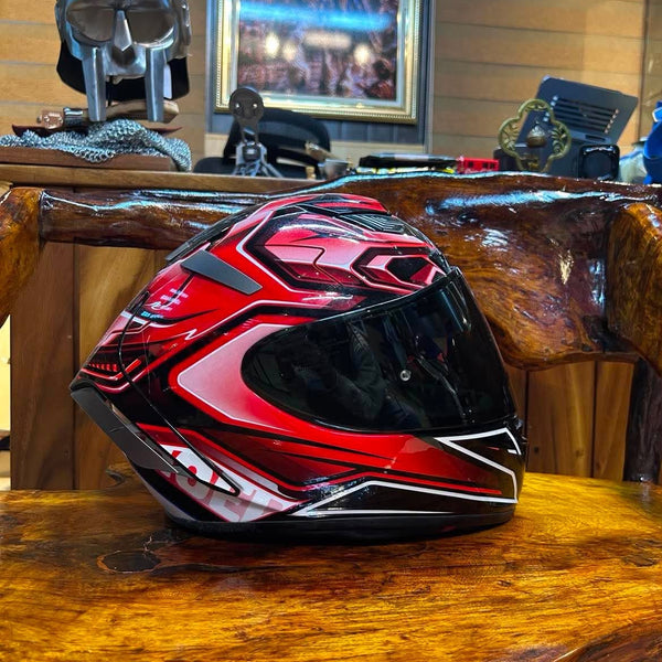 SHOEI Full-Face Helmet (Red/Black/White)